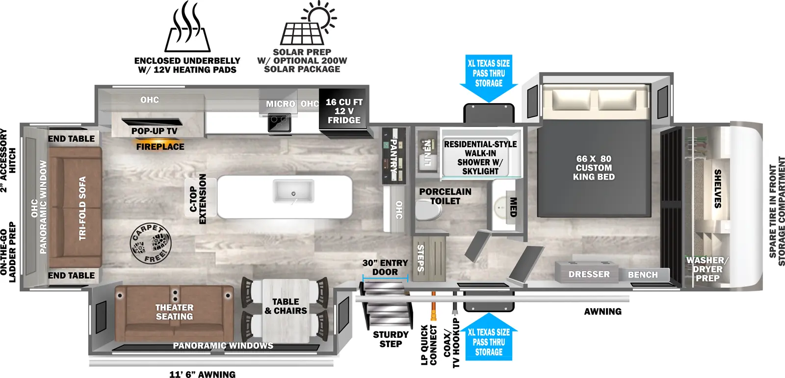 Hemisphere Fifth Wheels 325RL Floorplan